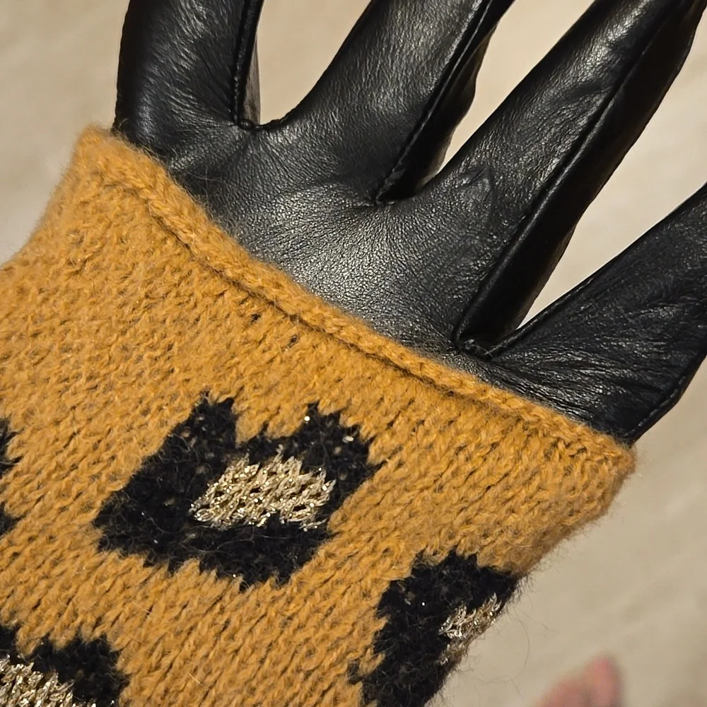 NWT Juicy Couture Los Angeles Black Label Leopard Mitt Gloves - Picture 10 of 10